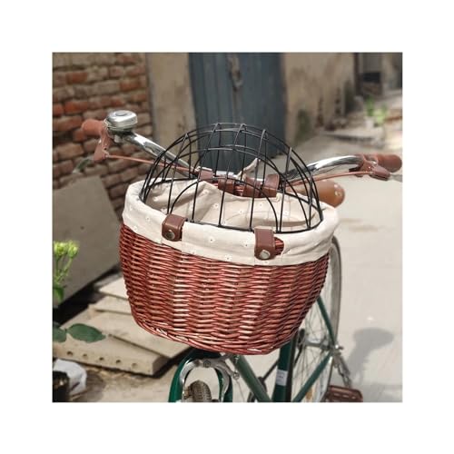 Hundekorb Fahrrad Vorne Fahrrad-Frontkorb aus Weidengeflecht, for Haustiere, Katzen, Hunde, Fahrradkorb, Lenker, Fahrradtasche, Fahrradträgertasche mit Deckel, Fahrradaufbewahrungskorb Hundekorb Fahrrad Vorne Fahrrad-Frontkorb aus Weidengeflecht, for Haustiere, Katzen, Hunde, Fahrradkorb, Lenker, Fahrradtasche, Fahrradträgertasche mit Deckel, Fahrradaufbewahrungskorb von JTKSSCS