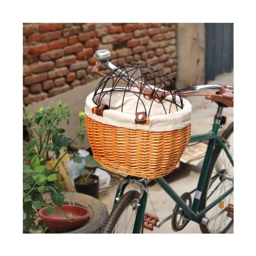 Hundekorb Fahrrad Vorne Haustiere, Katzen, Hunde, Fahrrad-Frontkorbhalter for Rennräder, Einkaufen, Reiten(Orange) von JTKSSCS