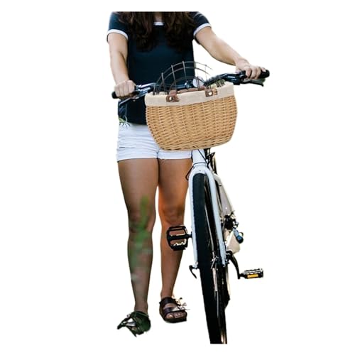 Hundekorb Fahrrad Vorne Haustiere, Katzen, Hunde, Fahrrad-Frontkorbhalter for Rennräder, Einkaufen, Reiten(Wood) von JTKSSCS