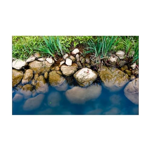 JTKSSCS Aquarium RüCkwand 3D-Effekt River Rock Aquarium Hintergrund Poster Selbstklebende Fisch Tank Tapete Hintergrund(50x80cm) von JTKSSCS