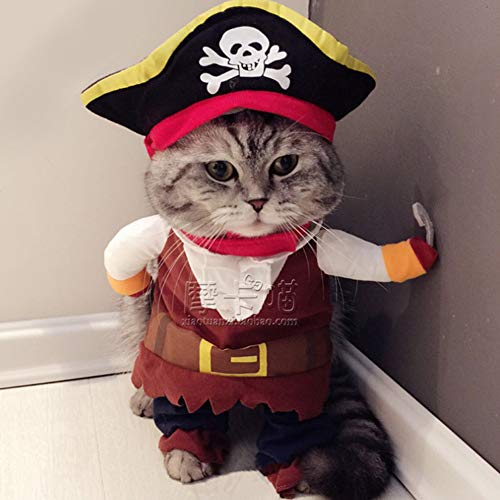 Halloween-Kleidung aus Polyester, Niedlich, Langlebig, für Haustiere, Piraten, Lustiges Kostüm für Katzen und Hunde (L) von JTLB