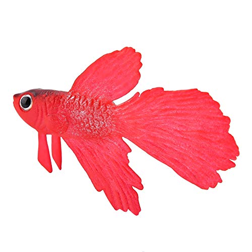 JTLB Aquarium-Dekoration, Lustige Künstliche Silikon-Kleinfische, Aquarium-Ornament (Nr. 1 Roter Kampffisch) von JTLB