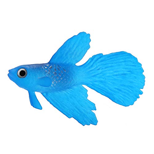 JTLB Aquarium-Dekoration, Lustige Künstliche Silikon-Kleinfische, Aquarium-Ornament (Nr. 3 Blue Betta) von JTLB
