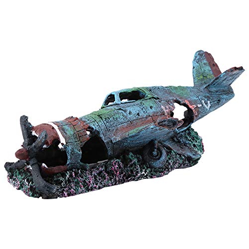 JTLB Aquarium-Landschaftsdekoration, Künstlich Beschädigtes Flugzeug-Ornament Aquarium-Dekor von JTLB