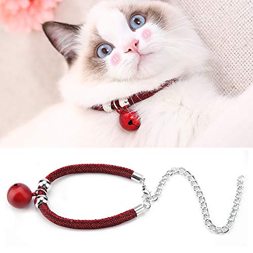 JTLB Halskette für Haustiere Im Japanischen Stil, Nylon-Zubehör, Kätzchenversorgung, Katzenglockenhalsband mit Verlängerungskette (Jian Hong) von JTLB