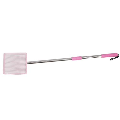 JTLB Langgriff Metal Cat Crates Müllschaufel, Teleskopgriff, Nicht -Stick, Einstellbar für die Reinigung des Hühnerkoops (Rosa) von JTLB
