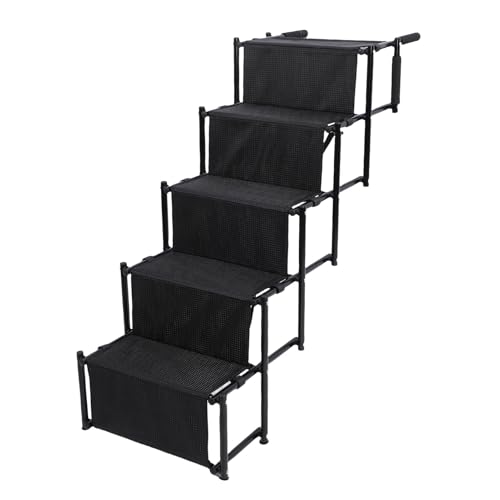 JTLB SUV -Hundetreppe - Robuste Metallrahmen -Hundetreppe mit 5 Breiten Stufen, Tragbaren Autolkwallstufen für Große Hunde mit Bis zu 50 Kg, Faltbare Hunderampe für SUVs, Betten und JTLB SUV -Hundetreppe - Robuste Metallrahmen -Hundetreppe mit 5 Breiten Stufen, Tragbaren Autolkwallstufen für Große Hunde mit Bis zu 50 Kg, Faltbare Hunderampe für SUVs, Betten und von JTLB