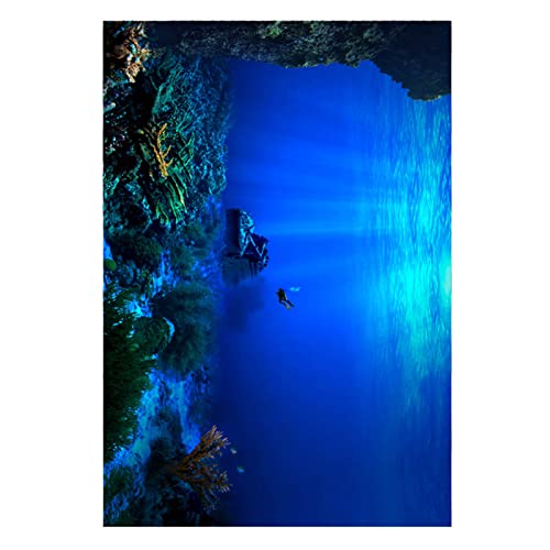 JTLB Seaworld Aquarium-Hintergrund, PVC-Kleber, Doppelseitiger Poster-Aufkleber, Aquarium-Dekoration (91 * 50cm) von JTLB