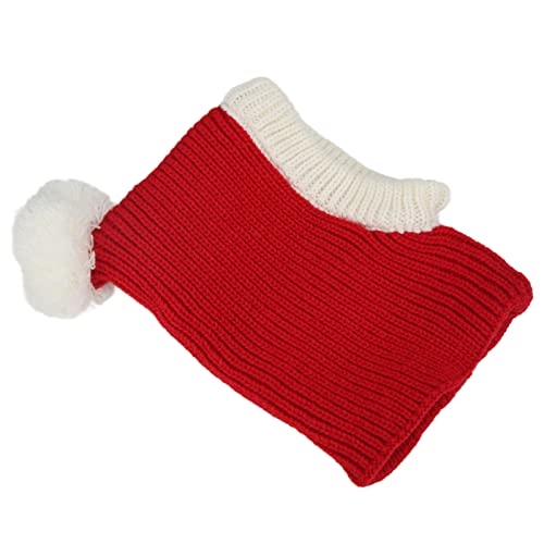 JTLB Winterwarme Strickmütze für Hunde und Katzen, Stilvolle Weihnachtliche Rote Haustiermütze für Kleine und Mittelgroße Welpen (Rot) von JTLB