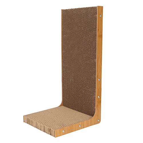 JTLB Katzenkratzbrett, L-förmiges Katzenkratzbrett Zur Wandmontage, Katzenkratzbrett aus Wellpappe, Katzenkratzschutzmöbel aus Pappe, Katzenbett (L-Typ groß) von JTLB