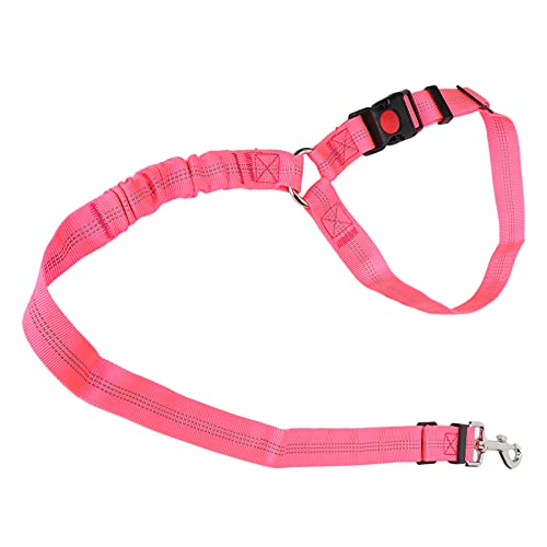 JTLB Verstellbarer Haustier-Kopfstützen-Sicherheitsgurt, Reflektierender Sicherheitsgurt Hunde Sichere Autofahrten mit Nylon-Material (Rose Rot) von JTLB