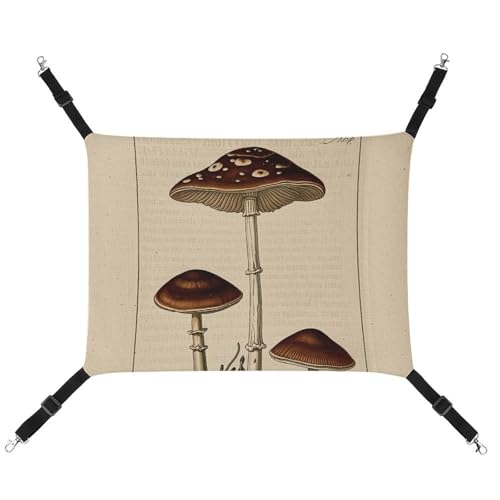 JTREHY Haustier-Hängematte, Vintage-Pflanzen-Illustrationen, bedruckt, verstellbar, hängendes Katzenbett für Katzen, kleine Hunde, Kaninchen oder andere Kleintiere mit Metallhaken JTREHY Haustier-Hängematte, Vintage-Pflanzen-Illustrationen, bedruckt, verstellbar, hängendes Katzenbett für Katzen, kleine Hunde, Kaninchen oder andere Kleintiere mit Metallhaken von JTREHY