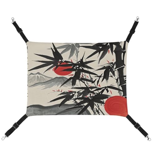 JTREWBV Hängematte, für kleine Tiere, asiatische Tintenmalerei, Druck, hängende Haustier-Hängematten, Käfig-Hängematte mit verstellbaren Riemen und Metallhaken JTREWBV Hängematte, für kleine Tiere, asiatische Tintenmalerei, Druck, hängende Haustier-Hängematten, Käfig-Hängematte mit verstellbaren Riemen und Metallhaken von JTREWBV