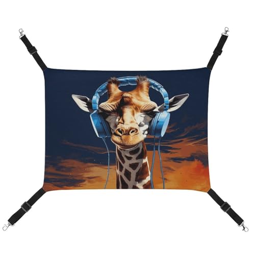 JTREWBV Hängematte für kleine Tiere, Giraffe mit Kopfhörer-Druck, hängende Haustier-Hängematte, Käfig-Hängematte mit verstellbaren Riemen und Metallhaken JTREWBV Hängematte für kleine Tiere, Giraffe mit Kopfhörer-Druck, hängende Haustier-Hängematte, Käfig-Hängematte mit verstellbaren Riemen und Metallhaken von JTREWBV