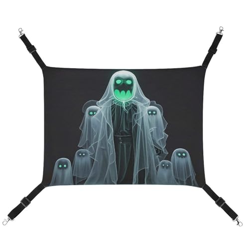 JTREWBV Kleine Tierhängematte, Halloween-Geisterdruck, hängende Haustier-Hängematten, Käfig-Hängematte mit verstellbaren Riemen und Metallhaken JTREWBV Kleine Tierhängematte, Halloween-Geisterdruck, hängende Haustier-Hängematten, Käfig-Hängematte mit verstellbaren Riemen und Metallhaken von JTREWBV