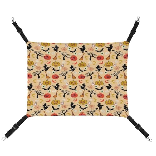 JTREWBV Kleine Tierhängematte, Hexe, Kürbis, Bilder, Druck, Hängematten, Käfighängematte, Betten mit verstellbaren Riemen und Metallhaken JTREWBV Kleine Tierhängematte, Hexe, Kürbis, Bilder, Druck, Hängematten, Käfighängematte, Betten mit verstellbaren Riemen und Metallhaken von JTREWBV
