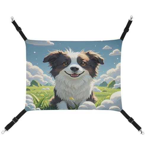 JTREWBV Kleine Tierhängematte, Hund in der Sonne, bedruckt, hängende Haustier-Hängematten, Käfig-Hängematte mit verstellbaren Riemen und Metallhaken JTREWBV Kleine Tierhängematte, Hund in der Sonne, bedruckt, hängende Haustier-Hängematten, Käfig-Hängematte mit verstellbaren Riemen und Metallhaken von JTREWBV