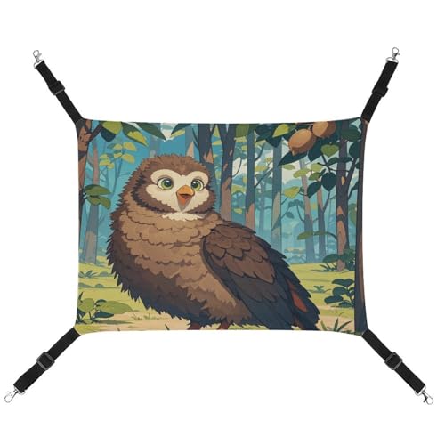 JTREWBV Kleine Tierhängematte, Kiwi-Vögel, niedlicher Druck, hängende Haustier-Hängematte, Käfig-Hängematte mit verstellbaren Riemen und Metallhaken von JTREWBV
