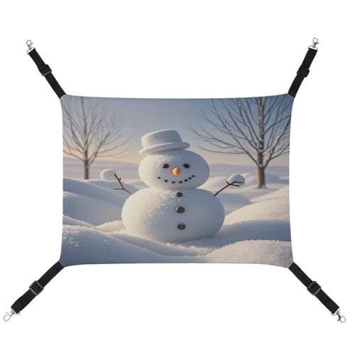 JTREWBV Kleine Tierhängematte, Winter-Schneemann-Druck, hängende Haustier-Hängematten, Käfig-Hängematte mit verstellbaren Riemen und Metallhaken JTREWBV Kleine Tierhängematte, Winter-Schneemann-Druck, hängende Haustier-Hängematten, Käfig-Hängematte mit verstellbaren Riemen und Metallhaken von JTREWBV