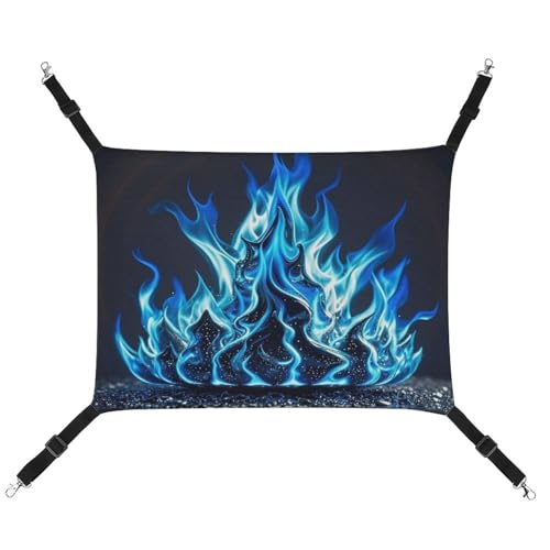 JTREWBV Kleine Tierhängematte, blaue Flamme, hängende Haustierhängematten, Käfighängematte, Betten mit verstellbaren Riemen und Metallhaken JTREWBV Kleine Tierhängematte, blaue Flamme, hängende Haustierhängematten, Käfighängematte, Betten mit verstellbaren Riemen und Metallhaken von JTREWBV
