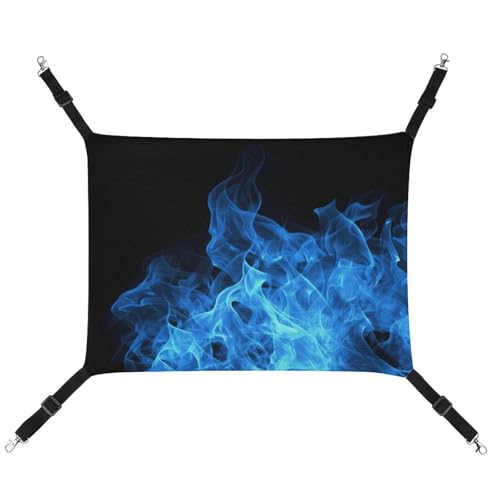 JTREWBV Kleine Tierhängematte, blaue Flamme, hängende Haustierhängematten, Käfighängematte, Betten mit verstellbaren Riemen und Metallhaken JTREWBV Kleine Tierhängematte, blaue Flamme, hängende Haustierhängematten, Käfighängematte, Betten mit verstellbaren Riemen und Metallhaken von JTREWBV
