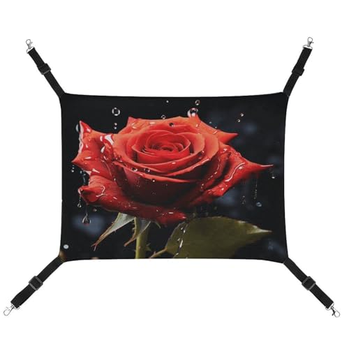 JTREWBV Kleine Tierhängematte, rote Rose mit roten Spritzern, Hängematten, Käfighängematte, Betten mit verstellbaren Gurten und Metallhaken JTREWBV Kleine Tierhängematte, rote Rose mit roten Spritzern, Hängematten, Käfighängematte, Betten mit verstellbaren Gurten und Metallhaken von JTREWBV