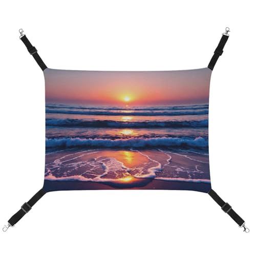JTREWBV Kleine Tierhängematte, schöner Sonnenaufgang-Druck, hängende Haustier-Hängematten, Käfig-Hängematte mit verstellbaren Riemen und Metallhaken JTREWBV Kleine Tierhängematte, schöner Sonnenaufgang-Druck, hängende Haustier-Hängematten, Käfig-Hängematte mit verstellbaren Riemen und Metallhaken von JTREWBV