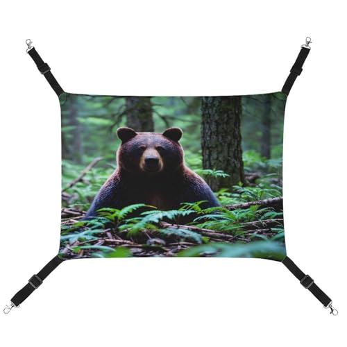 JTREWBV Kleine Tierhängematte Bär in der Wildnis Druck hängende Haustierhängematten, Käfighängematte, Betten mit verstellbaren Riemen und Metallhaken JTREWBV Kleine Tierhängematte Bär in der Wildnis Druck hängende Haustierhängematten, Käfighängematte, Betten mit verstellbaren Riemen und Metallhaken von JTREWBV