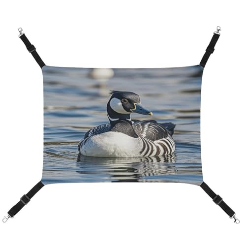 JTREWBV Kleine Tierhängematte Loon Birds Print Hängematte, Käfighängematte, Betten mit verstellbaren Riemen und Metallhaken von JTREWBV