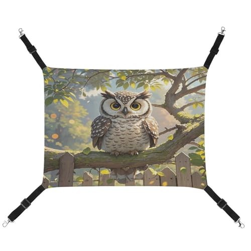 JTREWBV Kleine Tierhängematte mit Eulen-Druck, hängende Haustier-Hängematte, Käfig-Hängematte mit verstellbaren Riemen und Metallhaken JTREWBV Kleine Tierhängematte mit Eulen-Druck, hängende Haustier-Hängematte, Käfig-Hängematte mit verstellbaren Riemen und Metallhaken von JTREWBV
