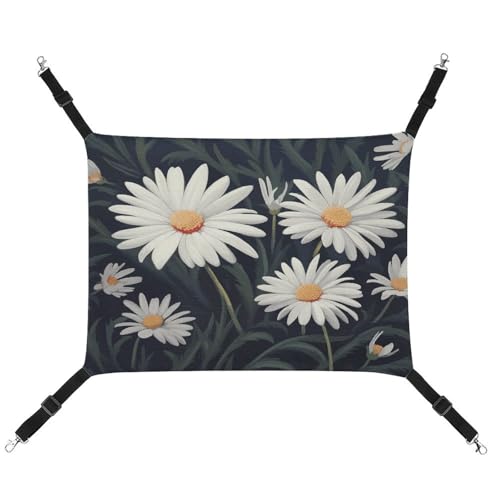 JTREWBV Kleine Tierhängematte mit Gänseblümchen-Druck, hängende Haustier-Hängematte, Käfig-Hängematte mit verstellbaren Riemen und Metallhaken JTREWBV Kleine Tierhängematte mit Gänseblümchen-Druck, hängende Haustier-Hängematte, Käfig-Hängematte mit verstellbaren Riemen und Metallhaken von JTREWBV
