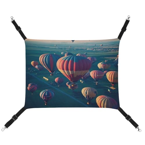 JTREWBV Kleine Tierhängematte mit Heißluftballon-Druck, hängende Haustier-Hängematten, Käfig-Hängematte mit verstellbaren Riemen und Metallhaken JTREWBV Kleine Tierhängematte mit Heißluftballon-Druck, hängende Haustier-Hängematten, Käfig-Hängematte mit verstellbaren Riemen und Metallhaken von JTREWBV