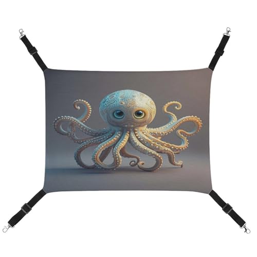 JTREWBV Kleine Tierhängematte mit Oktopus-Druck, hängende Haustier-Hängematten, Käfig-Hängematte mit verstellbaren Riemen und Metallhaken JTREWBV Kleine Tierhängematte mit Oktopus-Druck, hängende Haustier-Hängematten, Käfig-Hängematte mit verstellbaren Riemen und Metallhaken von JTREWBV