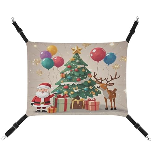 JTREWBV Kleine Tierhängematte mit Weihnachtsbaum und Geschenken, bedruckt, Haustier-Hängematten, Käfig-Hängematte mit verstellbaren Riemen und Metallhaken JTREWBV Kleine Tierhängematte mit Weihnachtsbaum und Geschenken, bedruckt, Haustier-Hängematten, Käfig-Hängematte mit verstellbaren Riemen und Metallhaken von JTREWBV
