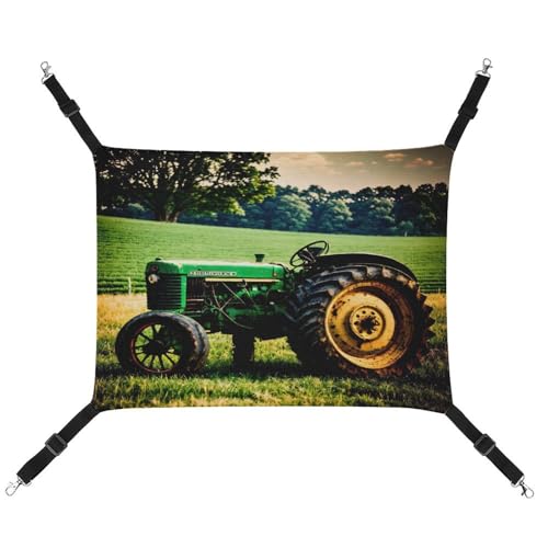 JTREWBV Kleine Tierhängematte mit altem Traktor-Druck, hängende Haustier-Hängematten, Käfig-Hängematte mit verstellbaren Riemen und Metallhaken JTREWBV Kleine Tierhängematte mit altem Traktor-Druck, hängende Haustier-Hängematten, Käfig-Hängematte mit verstellbaren Riemen und Metallhaken von JTREWBV