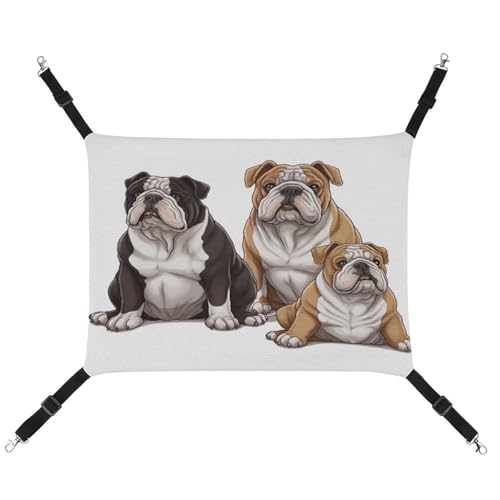JTREWBV Kleine Tierhängematte mit englischen Bulldoggen, bedruckt, Hängematte, Käfig-Hängematte mit verstellbaren Riemen und Metallhaken JTREWBV Kleine Tierhängematte mit englischen Bulldoggen, bedruckt, Hängematte, Käfig-Hängematte mit verstellbaren Riemen und Metallhaken von JTREWBV