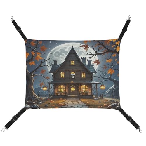 JTREWBV Kleine Tierhängematte zum Aufhängen, Totenkopf-Schloss, mit verstellbaren Riemen und Metallhaken JTREWBV Kleine Tierhängematte zum Aufhängen, Totenkopf-Schloss, mit verstellbaren Riemen und Metallhaken von JTREWBV