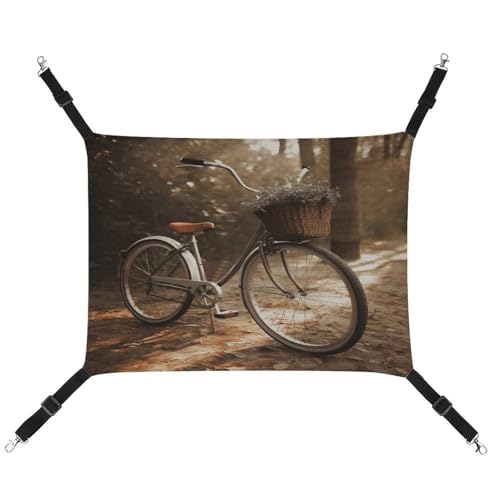 JTREWBV Kleintier-Hängematte, Fahrrad-Druck, hängende Haustier-Hängematten, Käfig-Hängematte mit verstellbaren Riemen und Metallhaken JTREWBV Kleintier-Hängematte, Fahrrad-Druck, hängende Haustier-Hängematten, Käfig-Hängematte mit verstellbaren Riemen und Metallhaken von JTREWBV