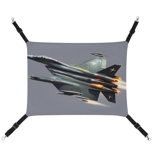 JTREWBV Kleintier-Hängematte, Jet-Fighter-Druck, hängende Haustier-Hängematten, Käfig-Hängematte mit verstellbaren Riemen und Metallhaken JTREWBV Kleintier-Hängematte, Jet-Fighter-Druck, hängende Haustier-Hängematten, Käfig-Hängematte mit verstellbaren Riemen und Metallhaken von JTREWBV