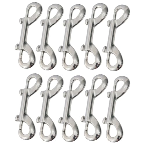 JUCHRZEY 10 Stück Tauch-Doppelendbolzen-Karabinerhaken-Clips, 316-Edelstahl-Trigger-Druckknöpfe, Metallclips, Schnellzieh-Gliederkarabiner zum Verbinden von Hundeleinen-Futtereimern JUCHRZEY 10 Stück Tauch-Doppelendbolzen-Karabinerhaken-Clips, 316-Edelstahl-Trigger-Druckknöpfe, Metallclips, Schnellzieh-Gliederkarabiner zum Verbinden von Hundeleinen-Futtereimern von JUCHRZEY