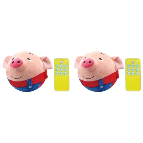 JUCHRZEY Aktiv bewegliches Haustier-Plüschspielzeug, interaktives Hundespielzeug, springende Bälle for Haustiere (rotes Schwein) von JUCHRZEY