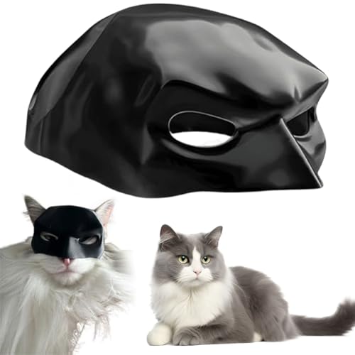 JUCHRZEY Batcat Maske, 3D Bat Man Maske for Katzen Katzenbekleidungcat, Lustige Schwarze Fledermausmaske for Katzen, Katzenbekleidung Haustierkostüm for Halloween Oder Den Täglichen Spaß von JUCHRZEY