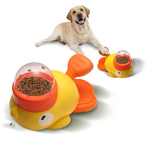 JUCHRZEY Entenform Hund Slow Feeder Spielzeug, 2 in 1 Slow Feeder Hund Intelligenzspielzeug, Entenförmiger Leckerli-Spender for Haustier Spaß Mahlzeit Training von JUCHRZEY
