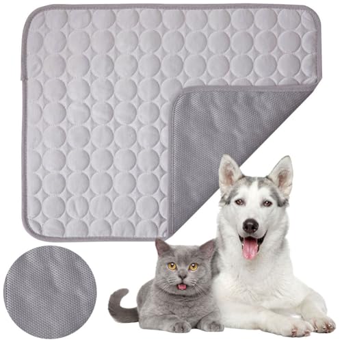 JUCHRZEY Sommer Hund Kühlmatte, Waschbare Haustier Kühlmatte, Große Haustier Kühlmatte, rutschfeste Kühlauflage in Mehreren Größen for Hunde und Katzen, Haustierbedarf (Grau XL) von JUCHRZEY