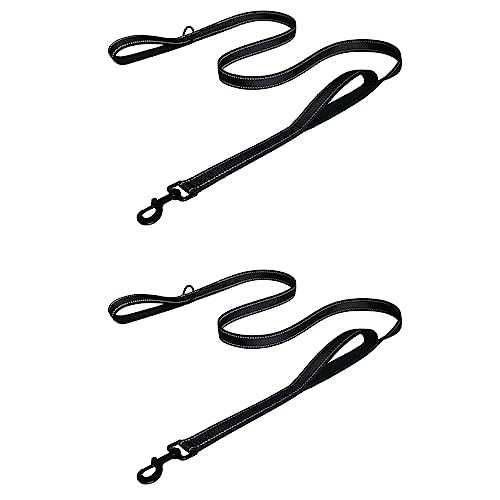 JUFUM 2X Reflektierende Hundeleine 6Ft, Verkehrsgepolstert mit Griffen, Doppelgriffen für Die Trainingskontrolle - Griffleinen für Große Oder Mittlere Hunde JUFUM 2X Reflektierende Hundeleine 6Ft, Verkehrsgepolstert mit Griffen, Doppelgriffen für Die Trainingskontrolle - Griffleinen für Große Oder Mittlere Hunde von JUFUM