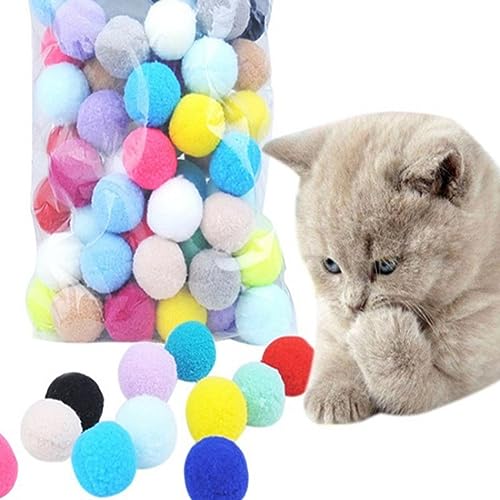 JUFUM 400 StüCk Interaktives Katzenspielzeug, Kreatives Katzenspielzeug, KäTzchen, Minispiel, Dehnbares Spielzeug, Flusenball, HaustierzubehöR von JUFUM