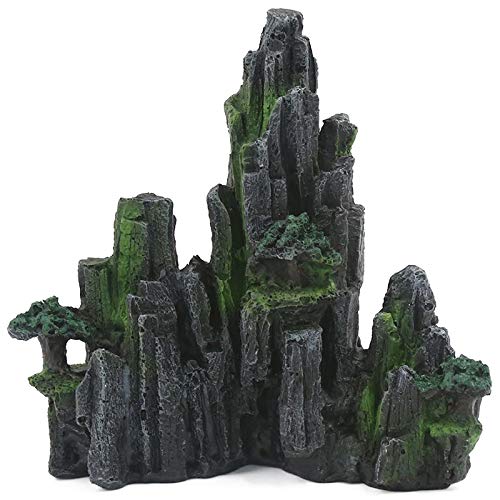 JUFUM Aquarium Ornament Harz Garten KüNstliches HüGel Harz Mountain Rock Dekorieren Ornament Aquarium B von JUFUM