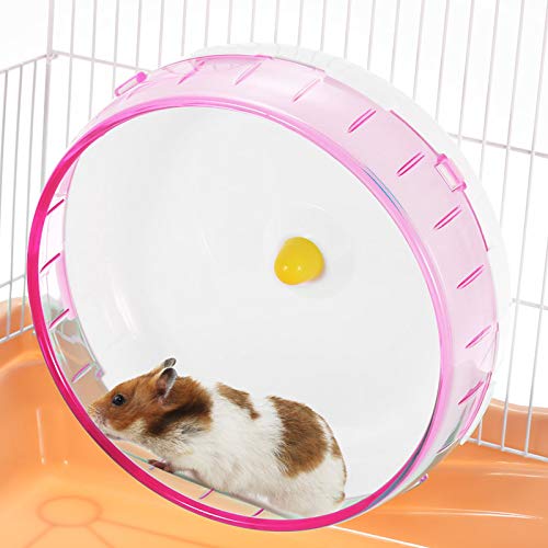 JUILE YUAN Laufrad für Hamster, Laufsport, 17,8 cm – Laufrad + Käfigbefestigung – für Hamster, Rennmäuse, Mäuse und andere kleine Haustiere bleiben gesund (Pink) von JUILE YUAN