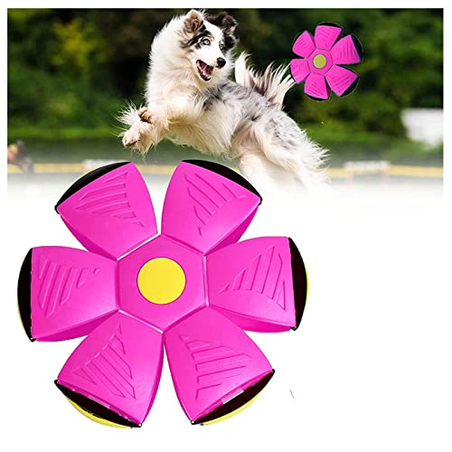 JUJNE Flat Throw Disc Ball, Hunde Ball Magisch Verformbar Hunde Ball, Outdoor Garden Flying Ball Spielzeug,Purple-1PC von JUJNE