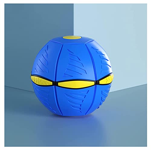 JUJNE Flat Throw Disc Ball, Wurfball FüR Hunde Freie Verwandlung Hund Ball, Kreatives Dekompressionsball FüR Den AußEnbereich,Blue-1PC von JUJNE